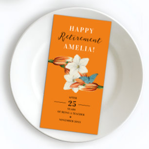 Stylish Elegant Retro Orange Retire Lilly Flower Napkin