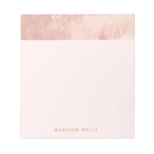 Stylish Elegant Rose Gold Pink Notepad