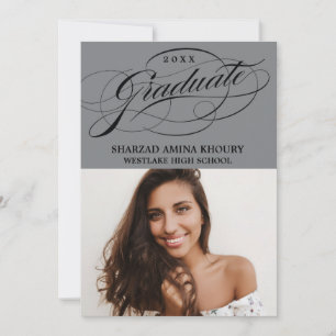 STYLISH ELEGANT SCRIPT 2 GRADUATE PARTY INVITATION