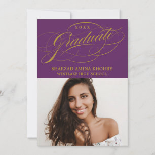 STYLISH ELEGANT SCRIPT 2 GRADUATE PARTY INVITATION