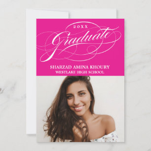 STYLISH ELEGANT SCRIPT 2 GRADUATE PARTY INVITATION