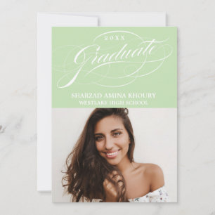 STYLISH ELEGANT SCRIPT 2 GRADUATE PARTY INVITATION