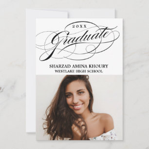 STYLISH ELEGANT SCRIPT 2 GRADUATE PARTY INVITATION