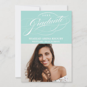 STYLISH ELEGANT SCRIPT 2 GRADUATE PARTY INVITATION