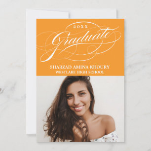 STYLISH ELEGANT SCRIPT 2 GRADUATE PARTY INVITATION
