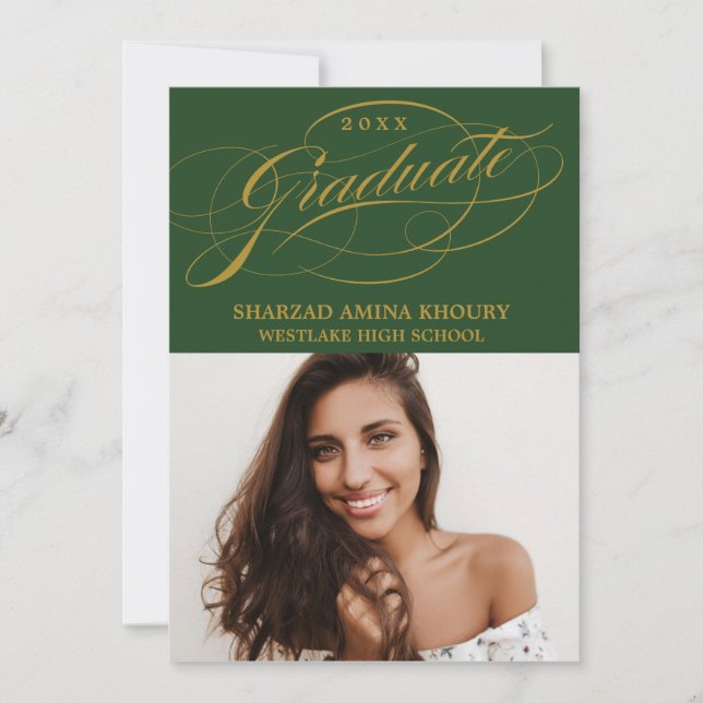STYLISH ELEGANT SCRIPT 2 GRADUATE PARTY INVITATION (Front)