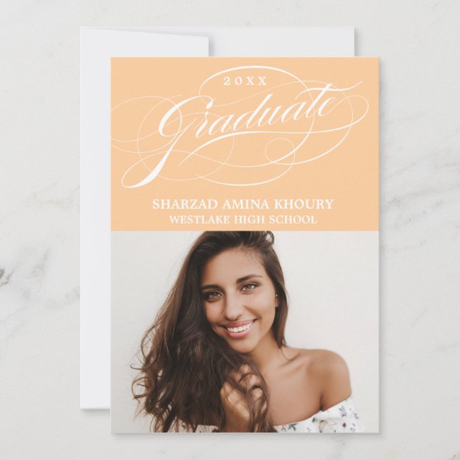 STYLISH ELEGANT SCRIPT 2 GRADUATE PARTY INVITATION (Front)