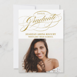STYLISH ELEGANT SCRIPT 2 GRADUATE PARTY INVITATION