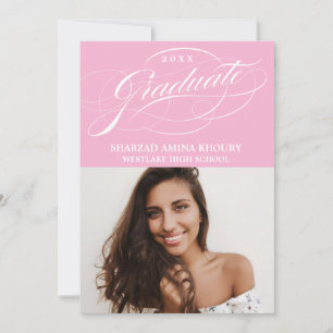 STYLISH ELEGANT SCRIPT 2 GRADUATE PARTY INVITATION