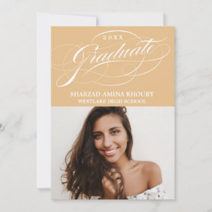 STYLISH ELEGANT SCRIPT 2 GRADUATE PARTY INVITATION