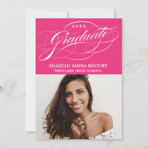 STYLISH ELEGANT SCRIPT 2 GRADUATE PARTY INVITATION