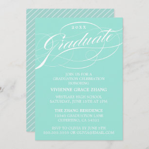 STYLISH ELEGANT SCRIPT GRADUATE PARTY INVITATION