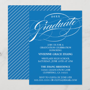 STYLISH ELEGANT SCRIPT GRADUATE PARTY INVITATION