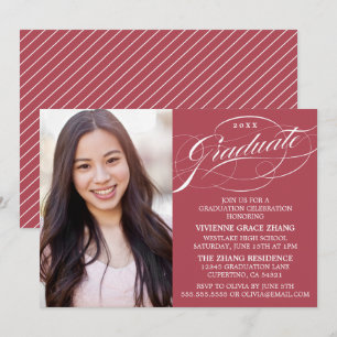 STYLISH ELEGANT SCRIPT GRADUATE PARTY INVITATION