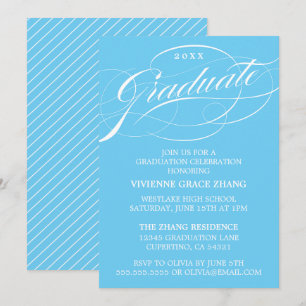 STYLISH ELEGANT SCRIPT GRADUATE PARTY INVITATION