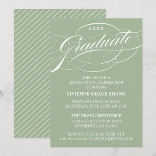 STYLISH ELEGANT SCRIPT GRADUATE PARTY INVITATION