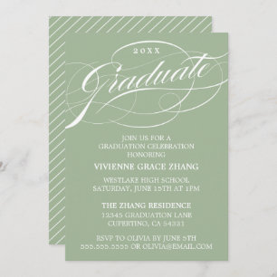 STYLISH ELEGANT SCRIPT GRADUATE PARTY INVITATION