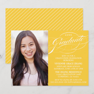 STYLISH ELEGANT SCRIPT GRADUATE PARTY INVITATION