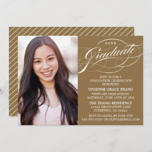 STYLISH ELEGANT SCRIPT GRADUATE PARTY INVITATION