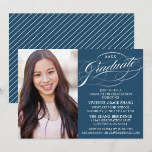 STYLISH ELEGANT SCRIPT GRADUATE PARTY INVITATION