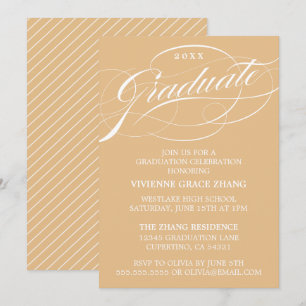 STYLISH ELEGANT SCRIPT GRADUATE PARTY INVITATION