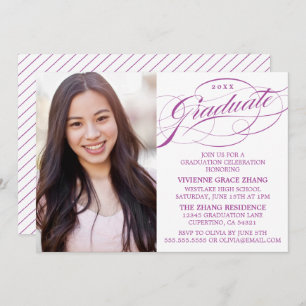 STYLISH ELEGANT SCRIPT GRADUATE PARTY INVITATION