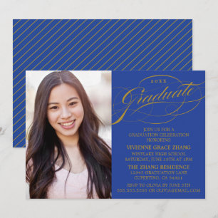 STYLISH ELEGANT SCRIPT GRADUATE PARTY INVITATION