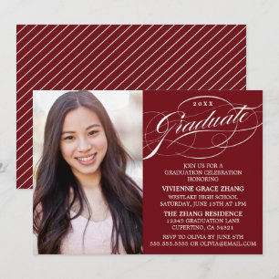 STYLISH ELEGANT SCRIPT GRADUATE PARTY INVITATION
