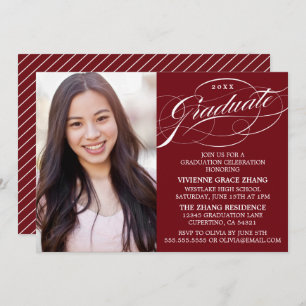 STYLISH ELEGANT SCRIPT GRADUATE PARTY INVITATION