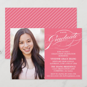 STYLISH ELEGANT SCRIPT GRADUATE PARTY INVITATION