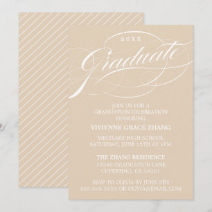 STYLISH ELEGANT SCRIPT GRADUATE PARTY INVITATION