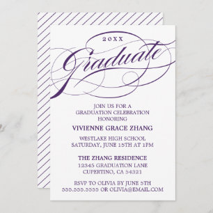 STYLISH ELEGANT SCRIPT GRADUATE PARTY INVITATION