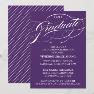 STYLISH ELEGANT SCRIPT GRADUATE PARTY INVITATION