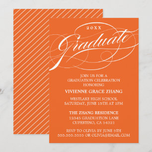 STYLISH ELEGANT SCRIPT GRADUATE PARTY INVITATION