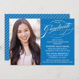 STYLISH ELEGANT SCRIPT GRADUATE PARTY INVITATION