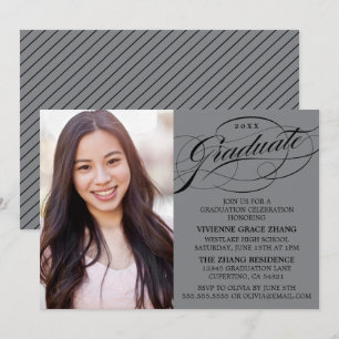 STYLISH ELEGANT SCRIPT GRADUATE PARTY INVITATION