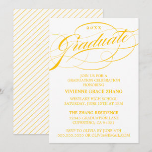 STYLISH ELEGANT SCRIPT GRADUATE PARTY INVITATION