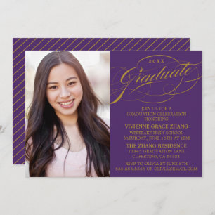 STYLISH ELEGANT SCRIPT GRADUATE PARTY INVITATION