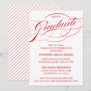 STYLISH ELEGANT SCRIPT GRADUATE PARTY INVITATION