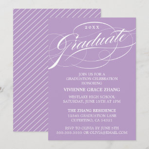 STYLISH ELEGANT SCRIPT GRADUATE PARTY INVITATION