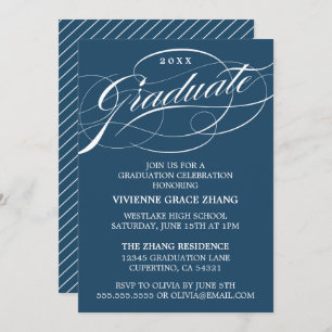 STYLISH ELEGANT SCRIPT GRADUATE PARTY INVITATION