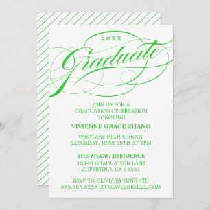 STYLISH ELEGANT SCRIPT GRADUATE PARTY INVITATION