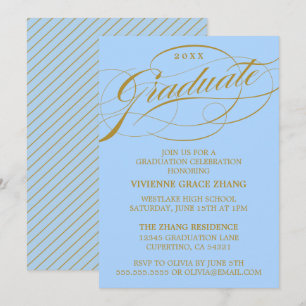 STYLISH ELEGANT SCRIPT GRADUATE PARTY INVITATION