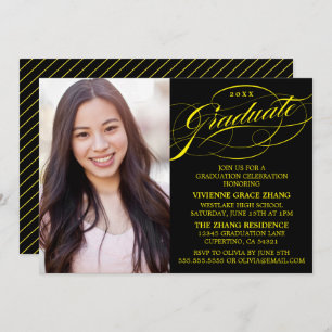 STYLISH ELEGANT SCRIPT GRADUATE PARTY INVITATION