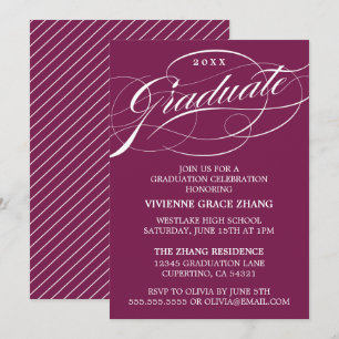 STYLISH ELEGANT SCRIPT GRADUATE PARTY INVITATION