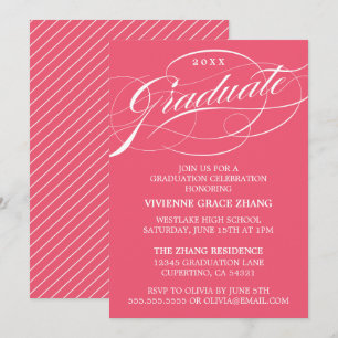 STYLISH ELEGANT SCRIPT GRADUATE PARTY INVITATION