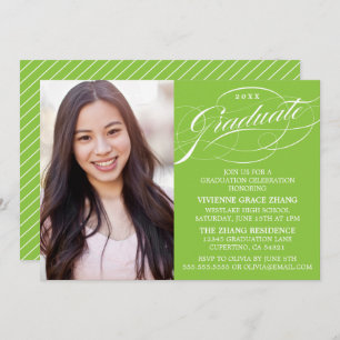 STYLISH ELEGANT SCRIPT GRADUATE PARTY INVITATION
