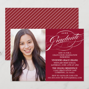 STYLISH ELEGANT SCRIPT GRADUATE PARTY INVITATION