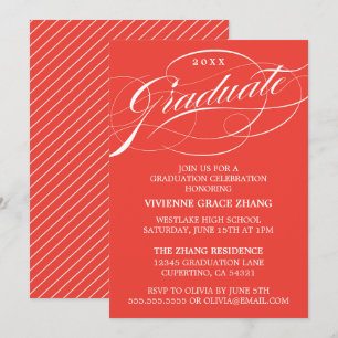 STYLISH ELEGANT SCRIPT GRADUATE PARTY INVITATION