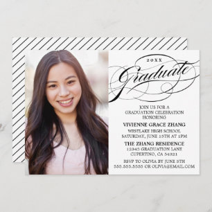 STYLISH ELEGANT SCRIPT GRADUATE PARTY INVITATION